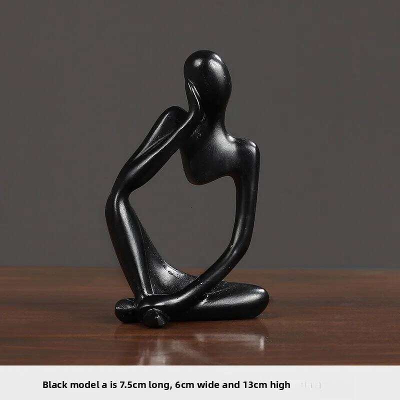 1pcs Explosive Mini Thoughtful Resin Ornaments Nordic Abstract Figures Handicrafts Light Luxury Home Decorations Y260202