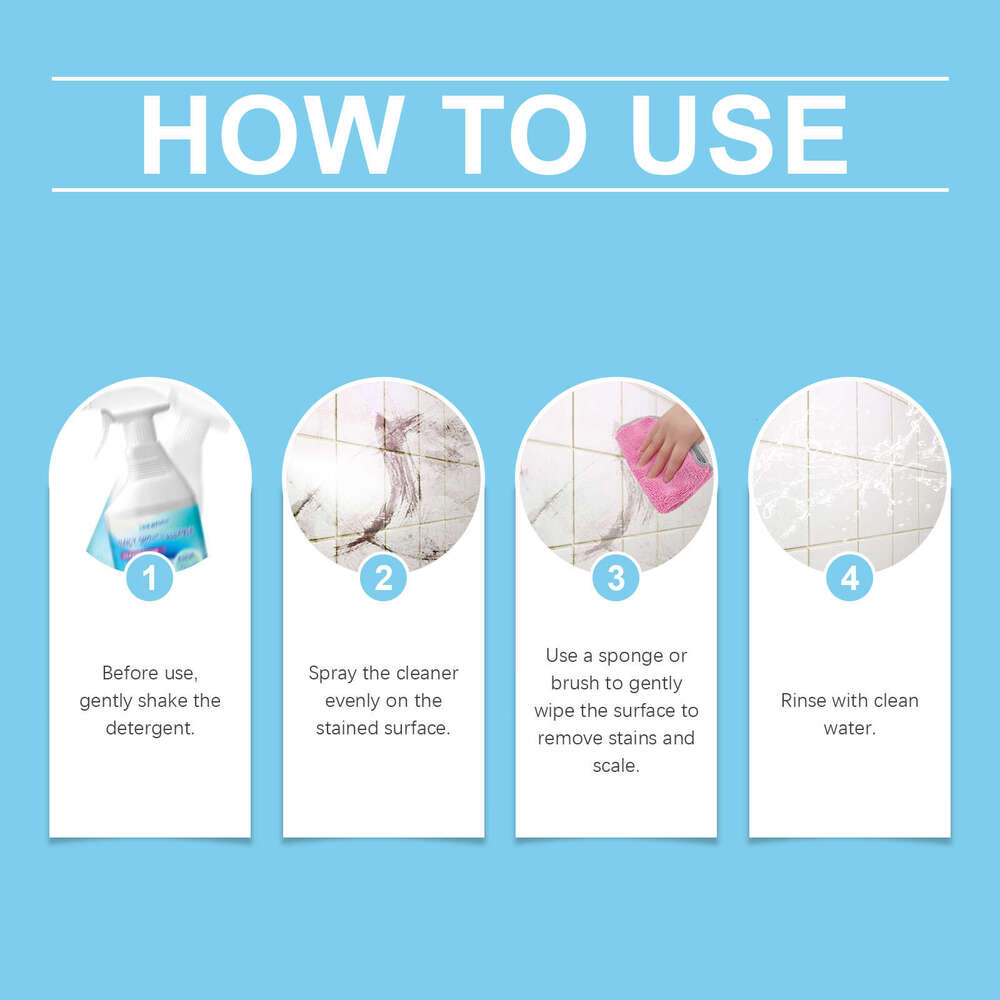 Shower Cleaner Toilet Bowl Bathtub Sink Tile Stain Removal Cleaning Spray S260202