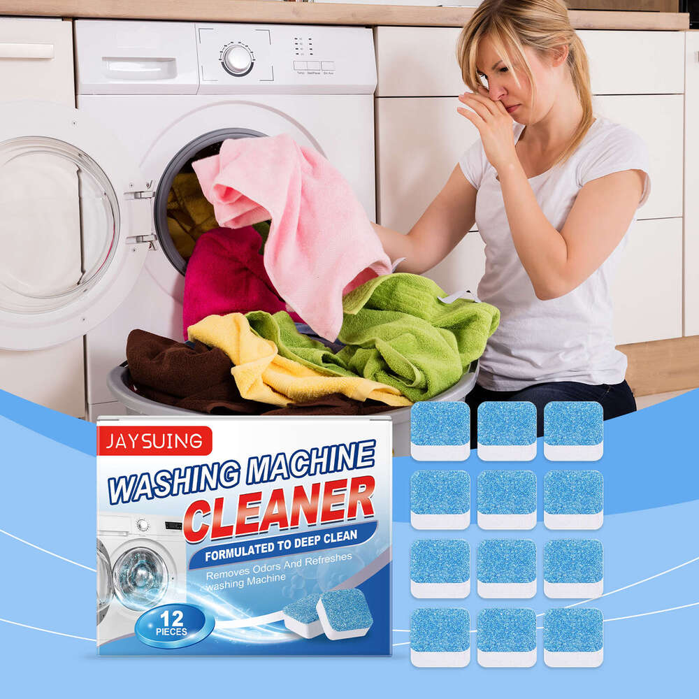 Jaysuing Effervescent Tablets Drum Washing Machine Cleaner Descaling Stain Odor Removal S260202