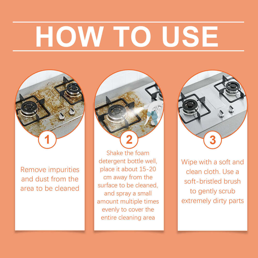 Multi-Purpose Foam Cleaner Multi-Use Household Product Dissolves Stains Removes Oil S260202