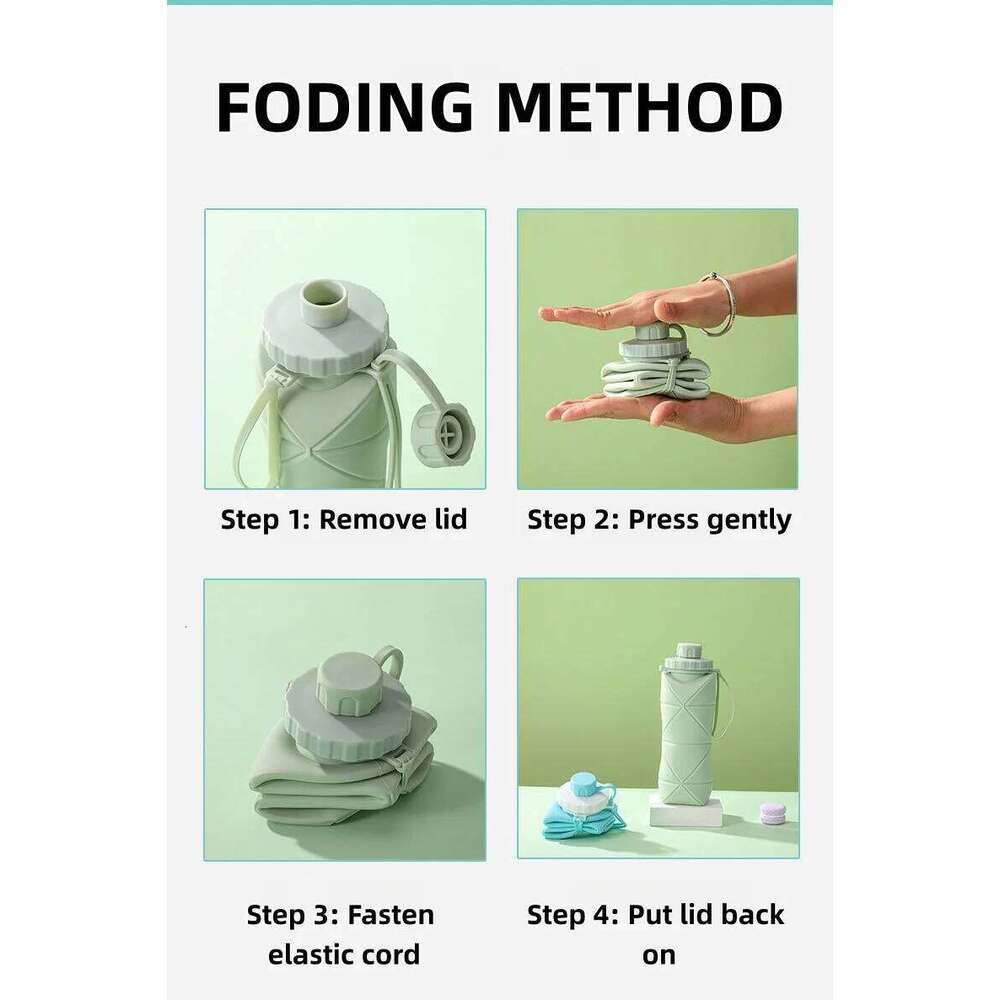 Silicone PP Foldable Water Bottle - Compact for Outdoor/Commute, Leak-Proof & Detachable Z260202