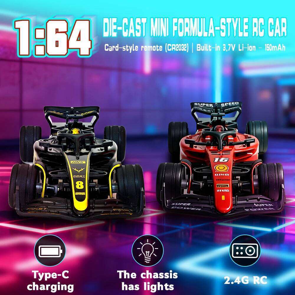 1:64 Scale Drift Car - 4WD Mini RC Toy Car, Sporty, Stylish, Streamlined Design, Perfect Holiday Gift for Kids and Adults Y260131