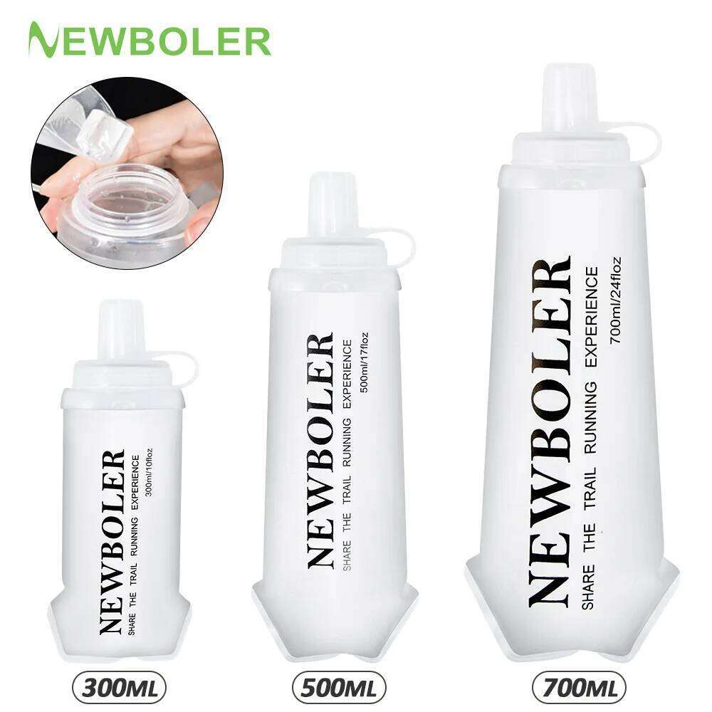 NEWBOLER TPU Folding Soft Flask Outdoor Sport Bag Collapsible Water Bottle Running Camping 300ml 500ml 700ml Z260202