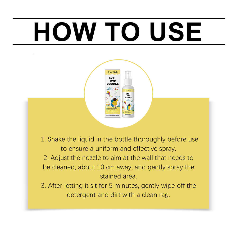 JUE FISH Graffiti Cleaner Household Wall Stain Care Pencil Crayon Instant Cleaning Spray S260202