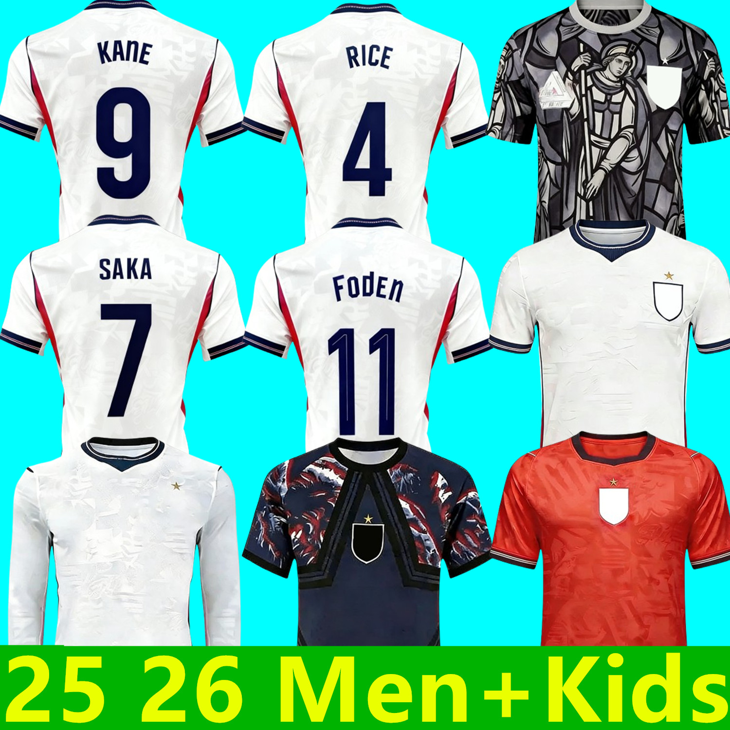 Euro Cup EnglandS world cup 2026 jersey BELLINGHAM home away 25 26 Soccer Jerseys RICE SAKA FODEN RASHFORD STERLING STONES KANE Men Kids fans player Football Shirt kit