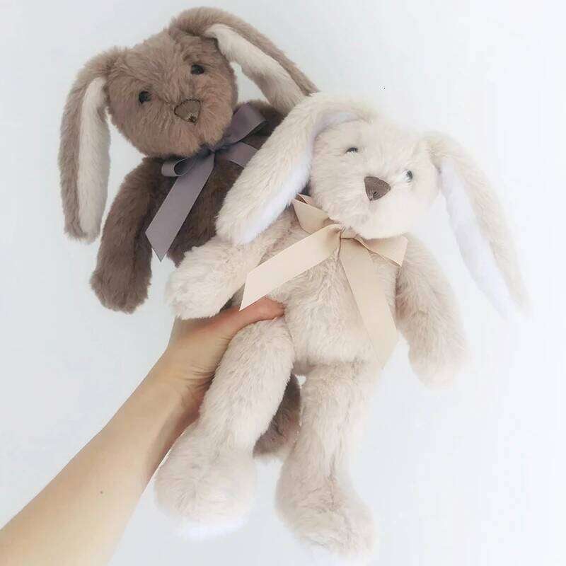 & Cuddly Plush Bunny Toys 31cm Super Soft Stuffed Animal Cream Brown Long Eared Rabbit Toy Baby Birthday Gifts Y260202