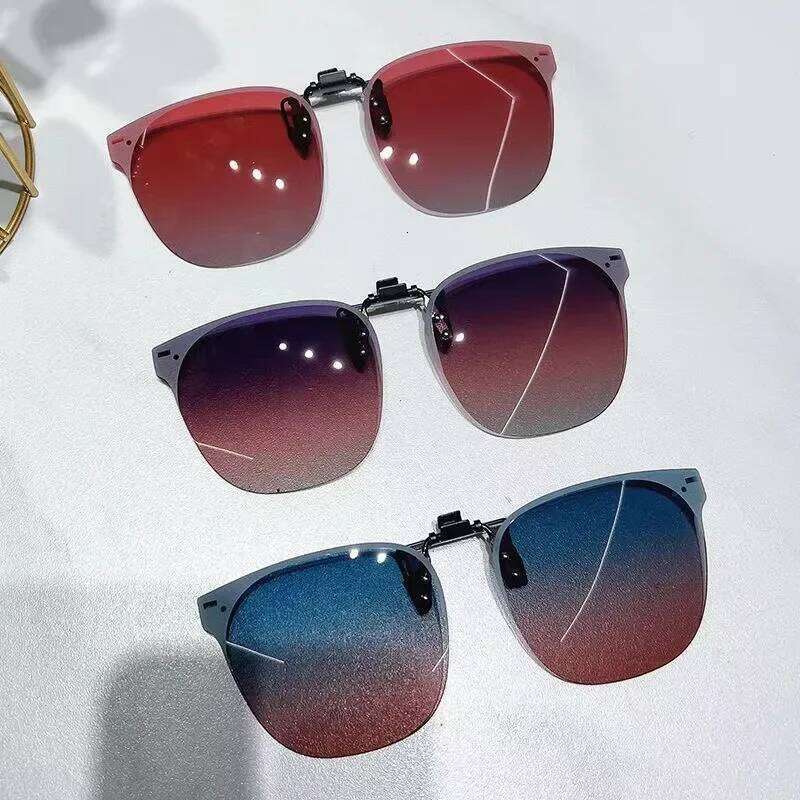 Men Clip On Sunglasse Polarized Flip up Glasses Women Gradient Photochromic Anti UV400 Sunglasses Night Vison Goggles H260202