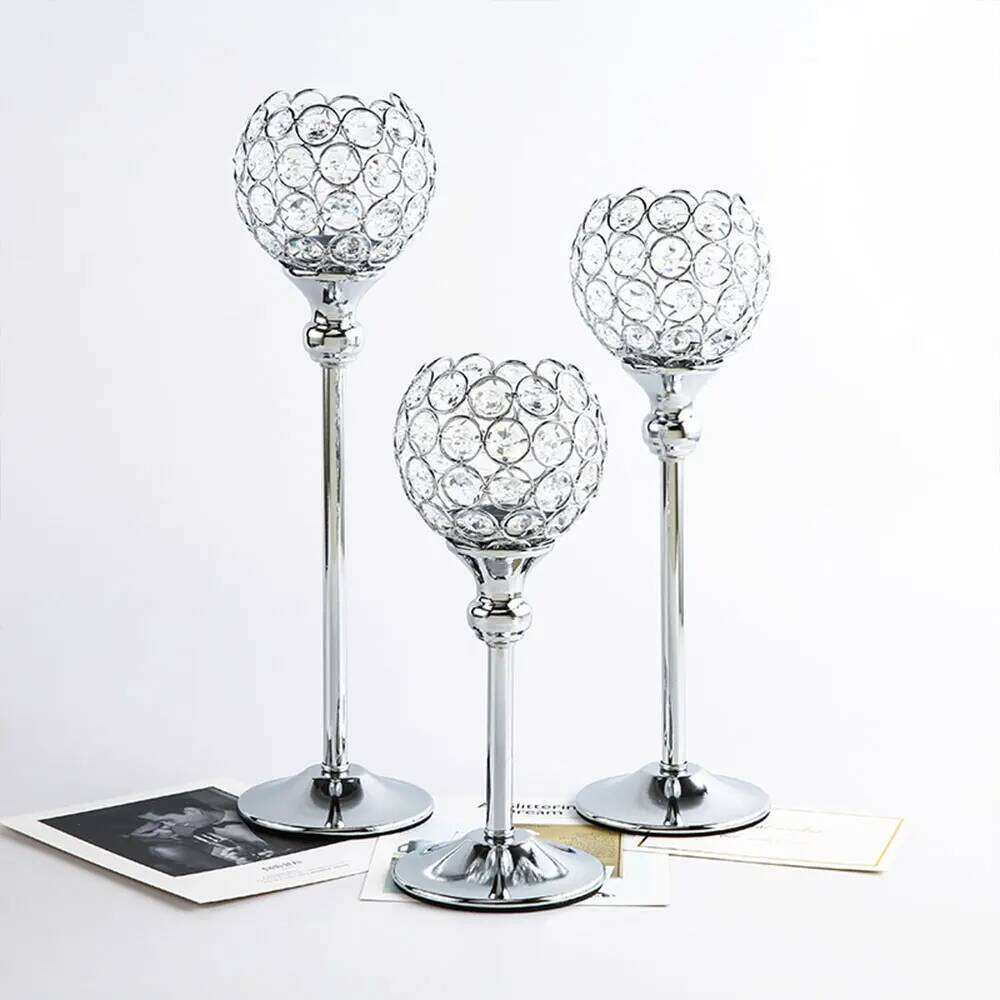 Crystal Romantic Candlelight Dinner Home Decor Candle Holders Wedding Decoration Accessories Candlesticks For Candelabro Y260131