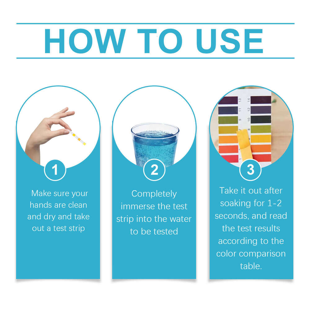 HozoneX 3-in-1 pH Accurate Comparison Easy Detection Water Quality Test Strips S260202