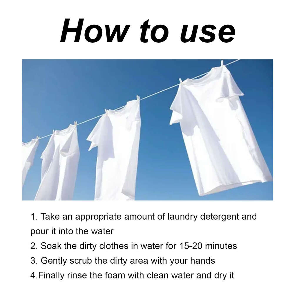 Jue Fish Active Enzyme Fabric Stain Remover Cleaner for Clothes Removes Oil Dirt, Sweat Pen Stains, Drink Stains S260202