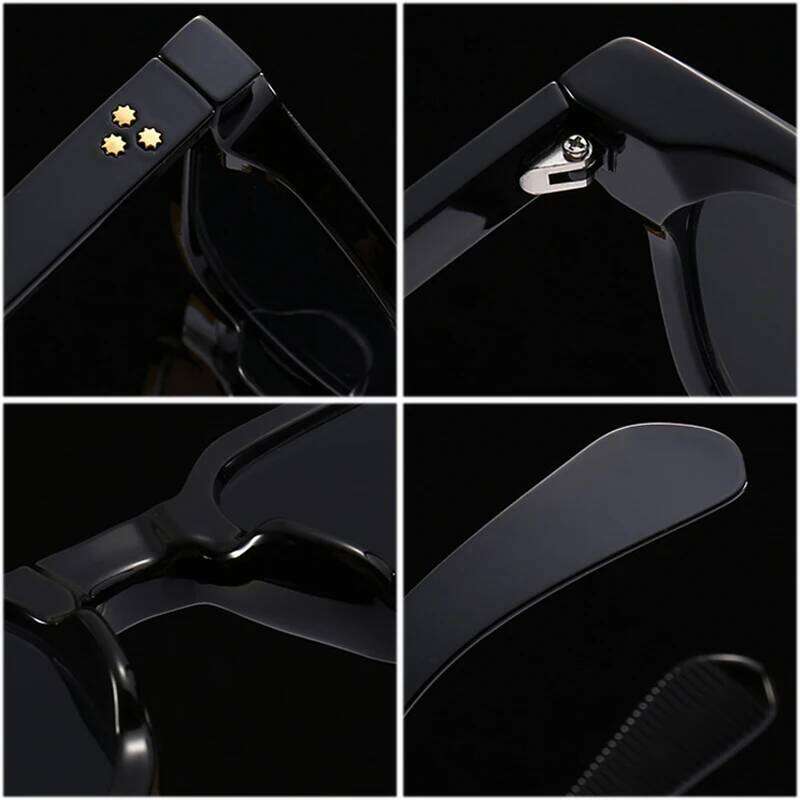 SHAUNA Retro Square Men Rivets Sunglasses Shades UV400 Fashion Women Green Sun Glasses H260202