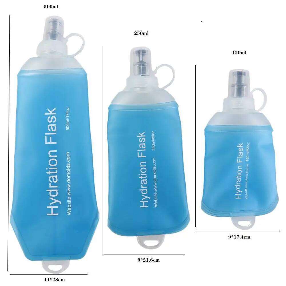 Portable TPU Folding Bag Blue Collapsible Water Bottle Soft Flask Hydration Pack Cycling Z260202