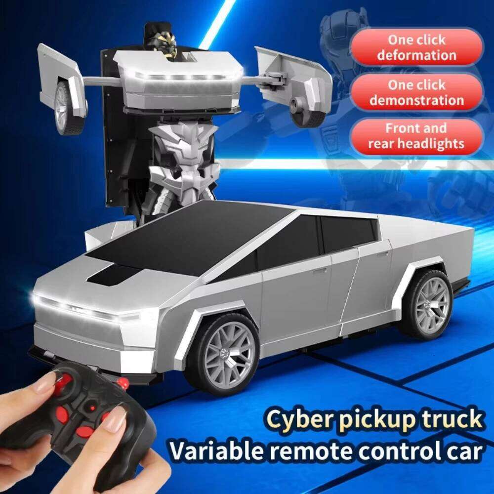 2.4GHz Remote Control Transforming Robot Car Toy with LED Lights,360 Spin, Drift Mode,One-Button Deformation,Gift for Boys 4-8+ Y260131