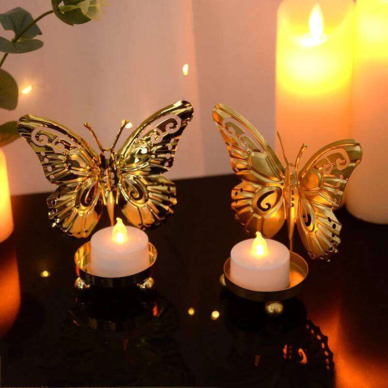 Butterfly Candle Plate Pedestal Holder Iron Art Candlestick Table Decoracion Wedding Centerpiece Birthdays Party Dinner Decor Y260131