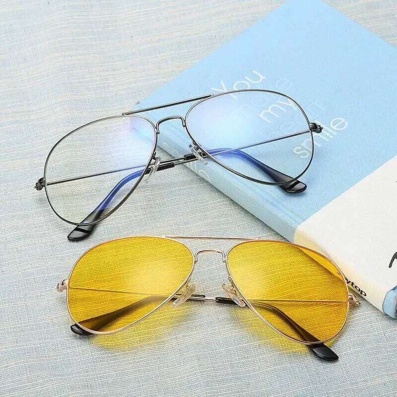 Pilot Yellow Sunglasses Women Day Night Vision Classic Brand Designer Male Sun for Driving Clear Lens Glasses H260202