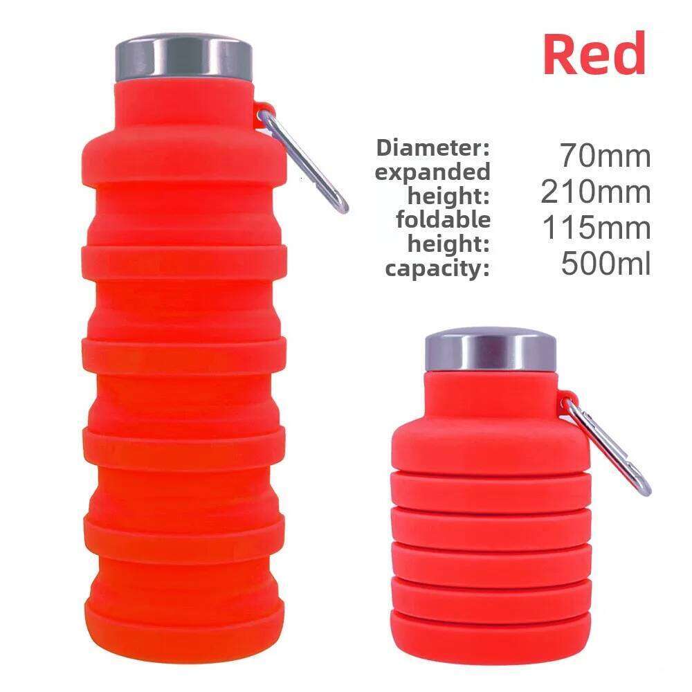 New Portable Silicone Water Retractable Folding Coffee Bottle Cups E Outdoor Travel Tools Collapsible Sport Bottles Z260202