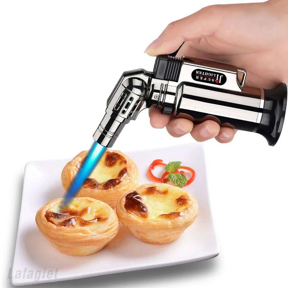 Upgrade 3 Jet Metal Welding Gun Windproof Turbine Gas Lighter Kitchen Cooking Adjustable Flame Powerful Airbrush Cigar Tool W260202