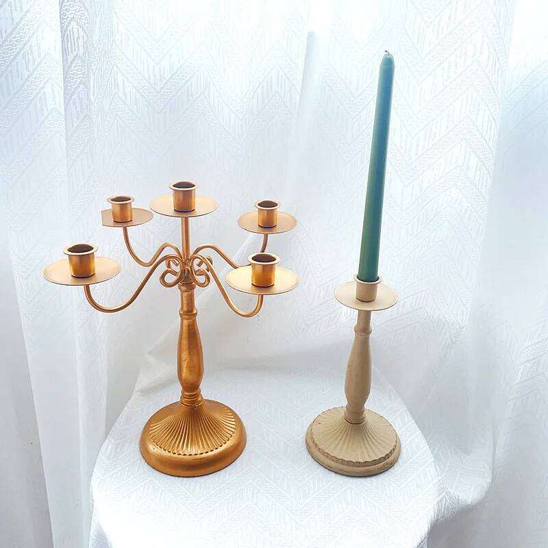 European Retro Wrought Iron Candlestick Decoration Suitable for Romantic Candlelight Dinner Shooting Decorative Props Y260131