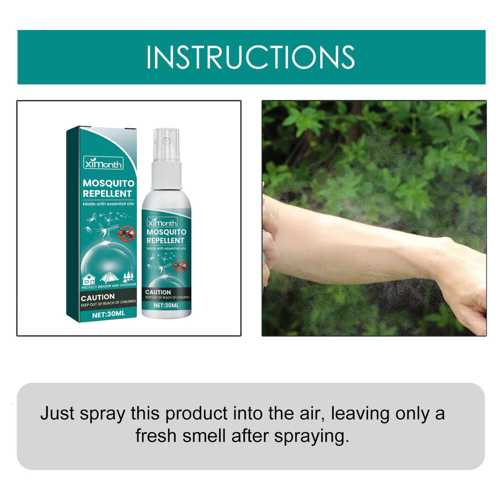 Ximonth Outdoor Indoor Anti-Mosquito Bite Skin Itch Relief Refreshing Portable Mosquito Repellent Spray S260202