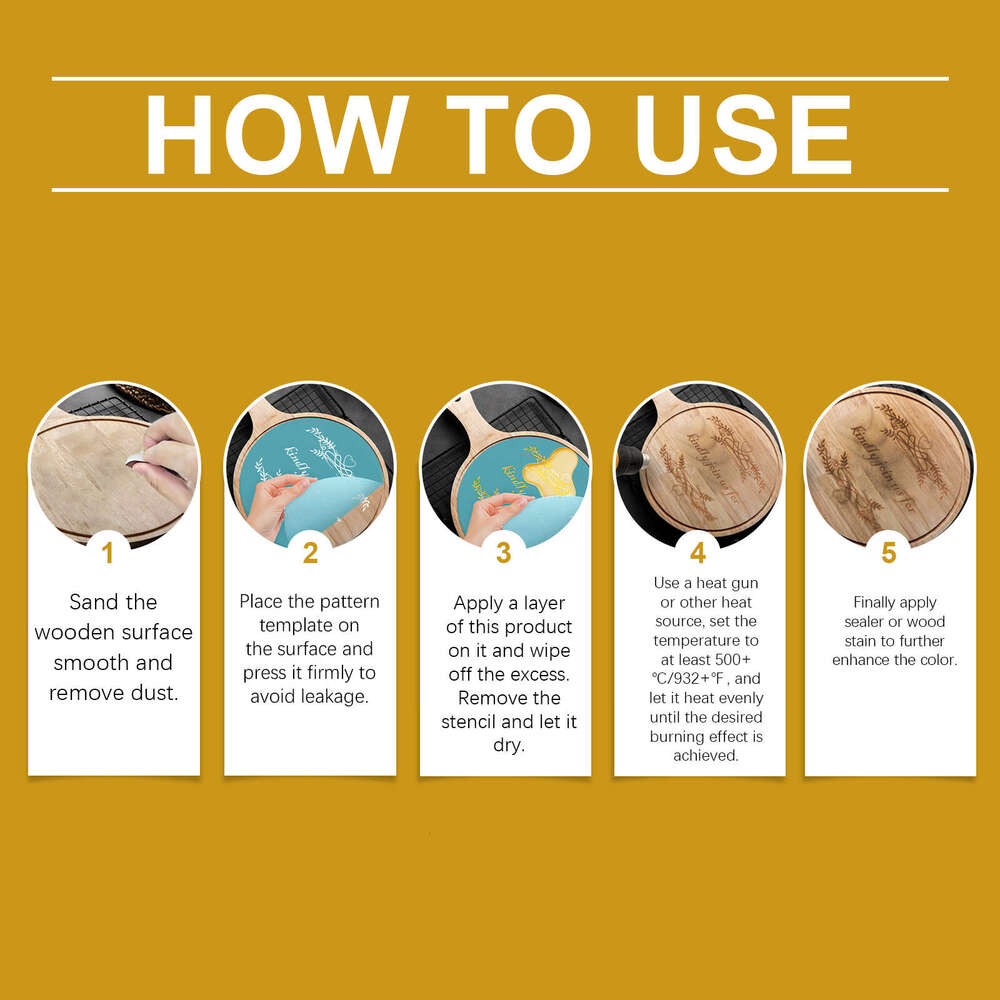 Fish Pyrography Wood Leather Canvas Paper Burning Paste S260202