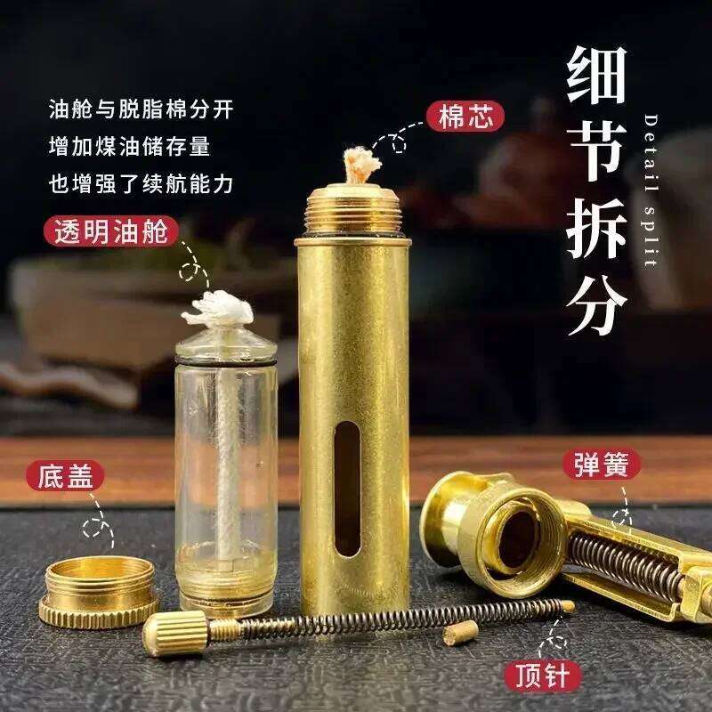 Creative Vision Transparent Large-capacity Retro Grinding Wheel Old-fashioned Nostalgic Lighter Mens Gift W260202