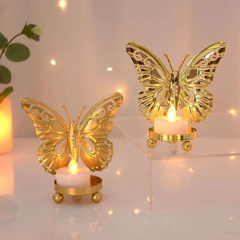 Butterfly Candle Plate Pedestal Holder Iron Art Candlestick Table Decoracion Wedding Centerpiece Birthdays Party Dinner Decor Y260131
