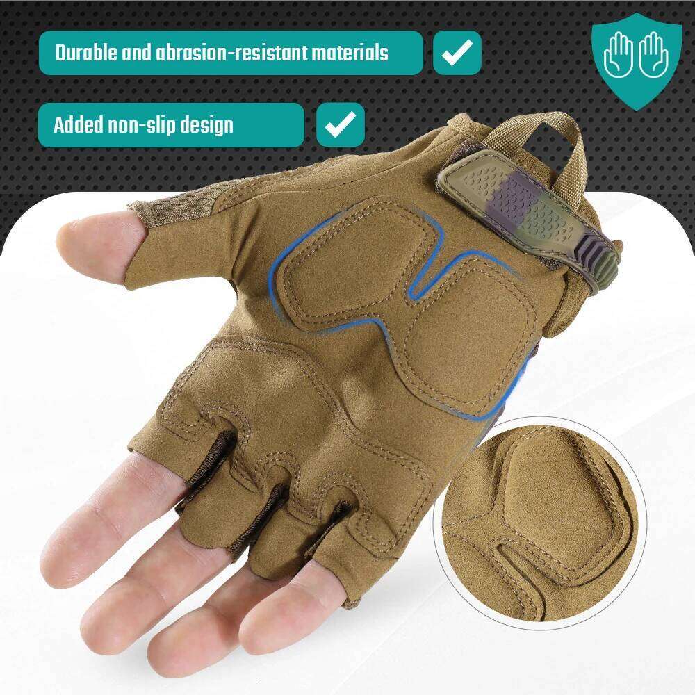 Tactical Half Finger Gloves Outdoor Sport Cycling Hunting Shooting Camping Hiking Combat Bicycle Non-slip Shock-proof Gear Men XJ260202
