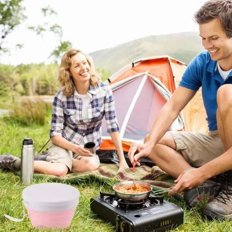 2Pcs 950ML Leakproof Container Silicone Folding Bowl Portable Tableware Bowls Space Saving Salad Dish Enduring Z260202