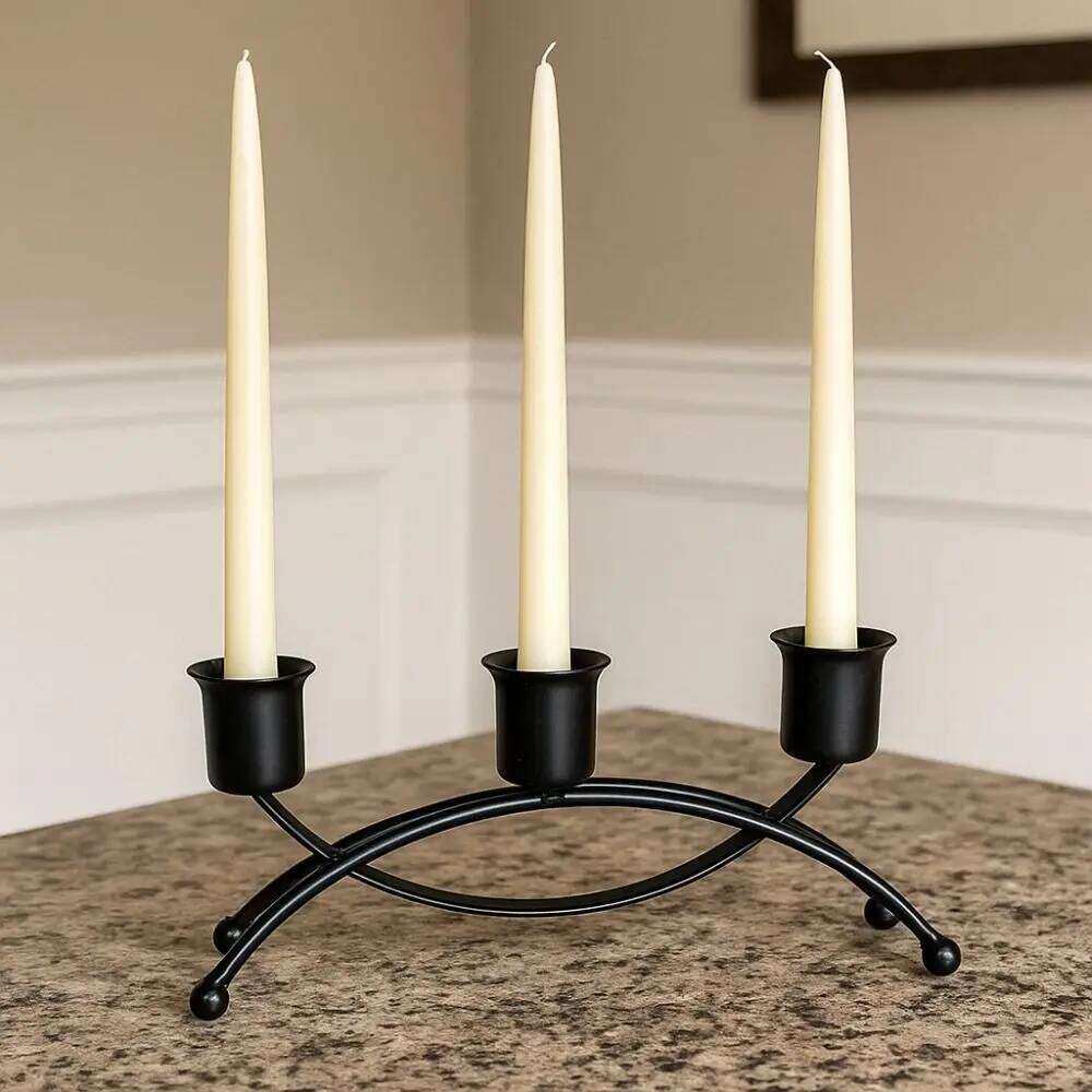 Minimalist European Style 3 Arms Holder Metal Three Head Iron Candleholder Decorative Candle Containers Christmas Decor Y260131