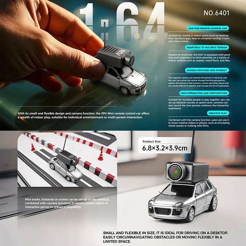 WLtoys 6401 1/64 Mini RC Car With Wifi APP Control,720P FPV Camera,Full Scale Built In Gyroscope VR Videography Toys for Kids Y260131