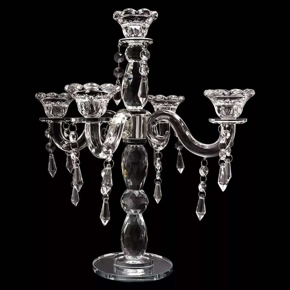 Arm Crystal Centerpieces With 5 Heads Candle Holder Decorations Y260131