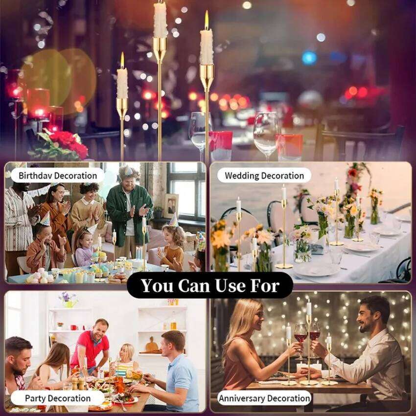 3Pc/Set European Style Metal Candle Holders Fashion Simple Wedding Table Decoration Party Living Room Candlestick Christmas Gift Y260131