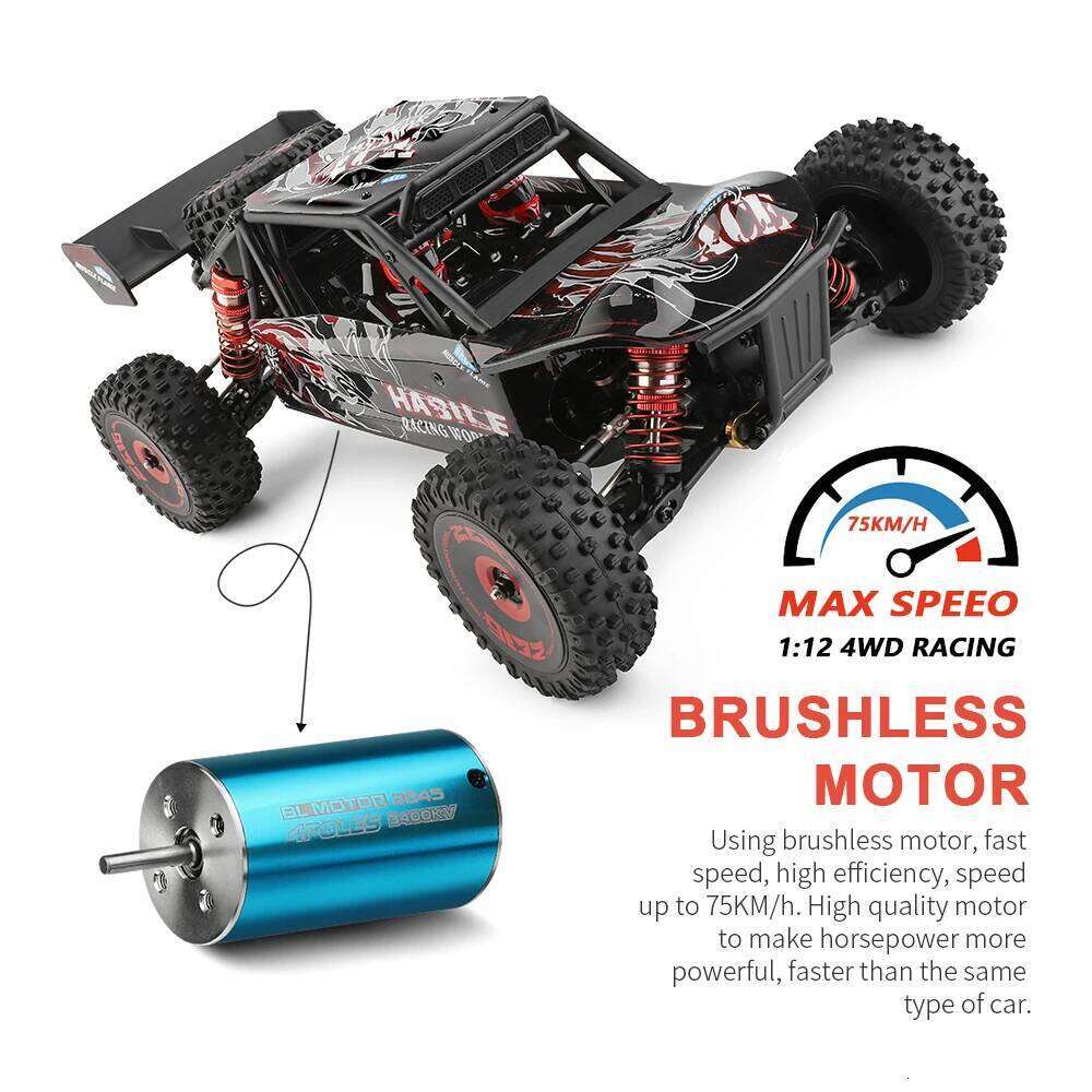 75 KM/H WLtoys 124016 V8 RC Car Brushless 4WD Electric High Speed Off-Road Remote Control Drift Rc Cars for Adults Toys Y260131