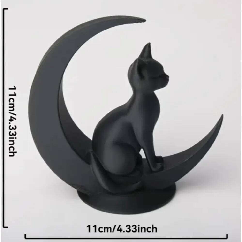 3D Printed Creative Toy Ornaments Moon Decorative Cute Cat Desktop Decoration Crafts Party Home Decor Y260202