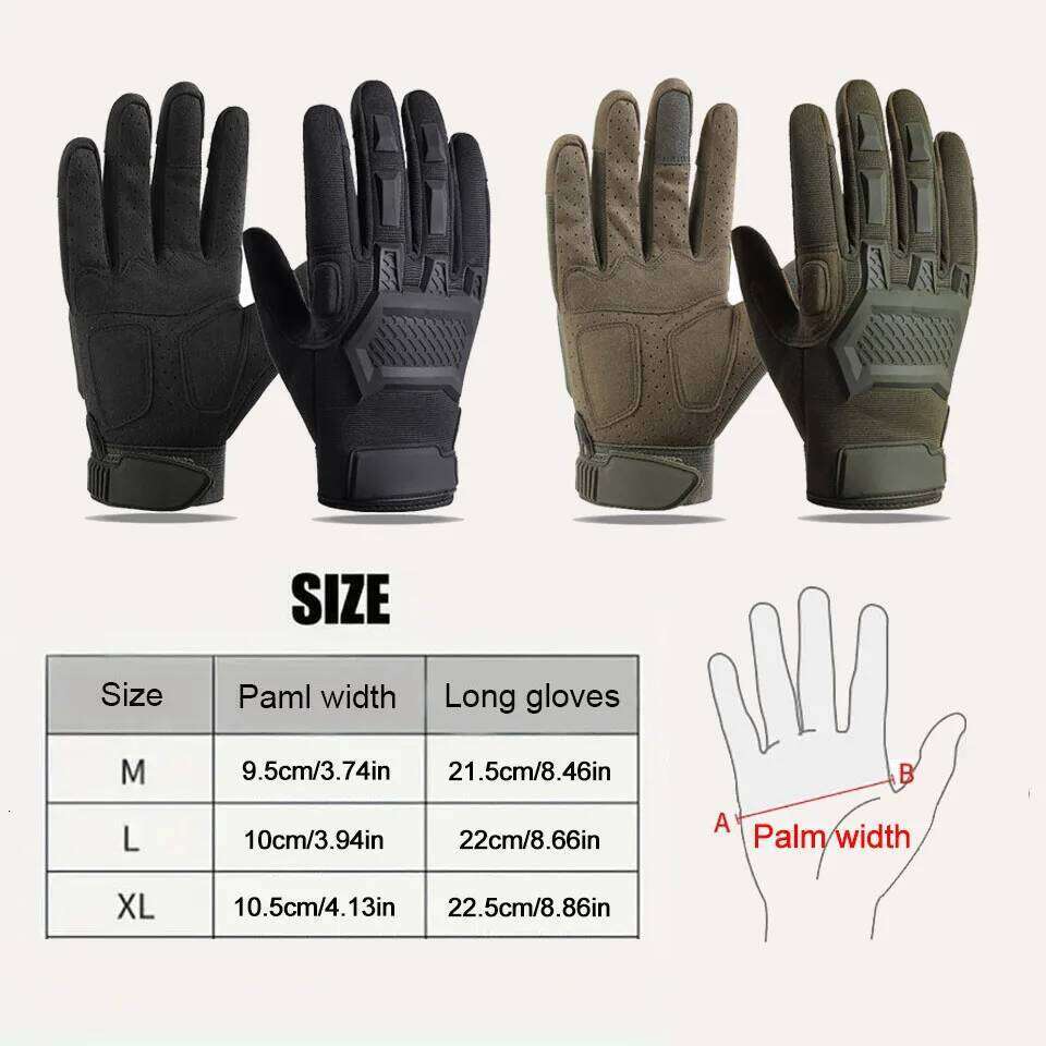 GTUBIKE Men's Full Finger Hunting Sports Hiking Camping Cycling Durable Breathable Gloves for All-Weather Activities XJ260202