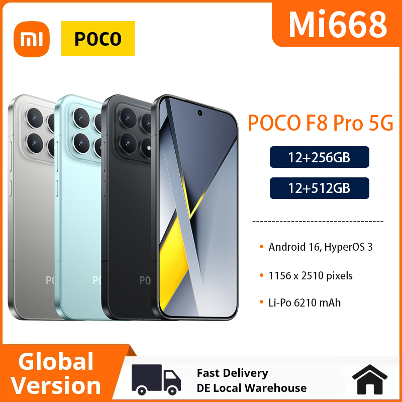 POCO F8 Pro 5G 12+256GB / 12+512GB Smartphone 6.59 inches Android 16 HyperOS 3 BT5.4 Octa-core Quad Camera 50 MP+50 MP+8 MP+20 MP 1156 x 2510 pixels