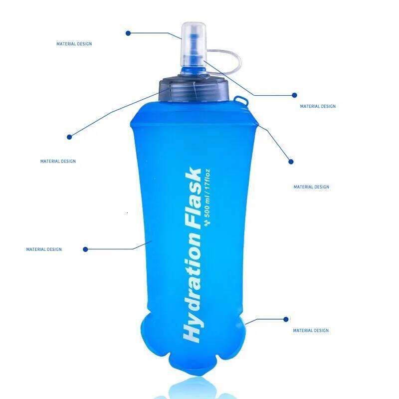 500ml TPU Outdoor Sport Folding Soft Flask Drink Bottle Running Camping Hiking Bicycle Fitness Water Bag Z260202
