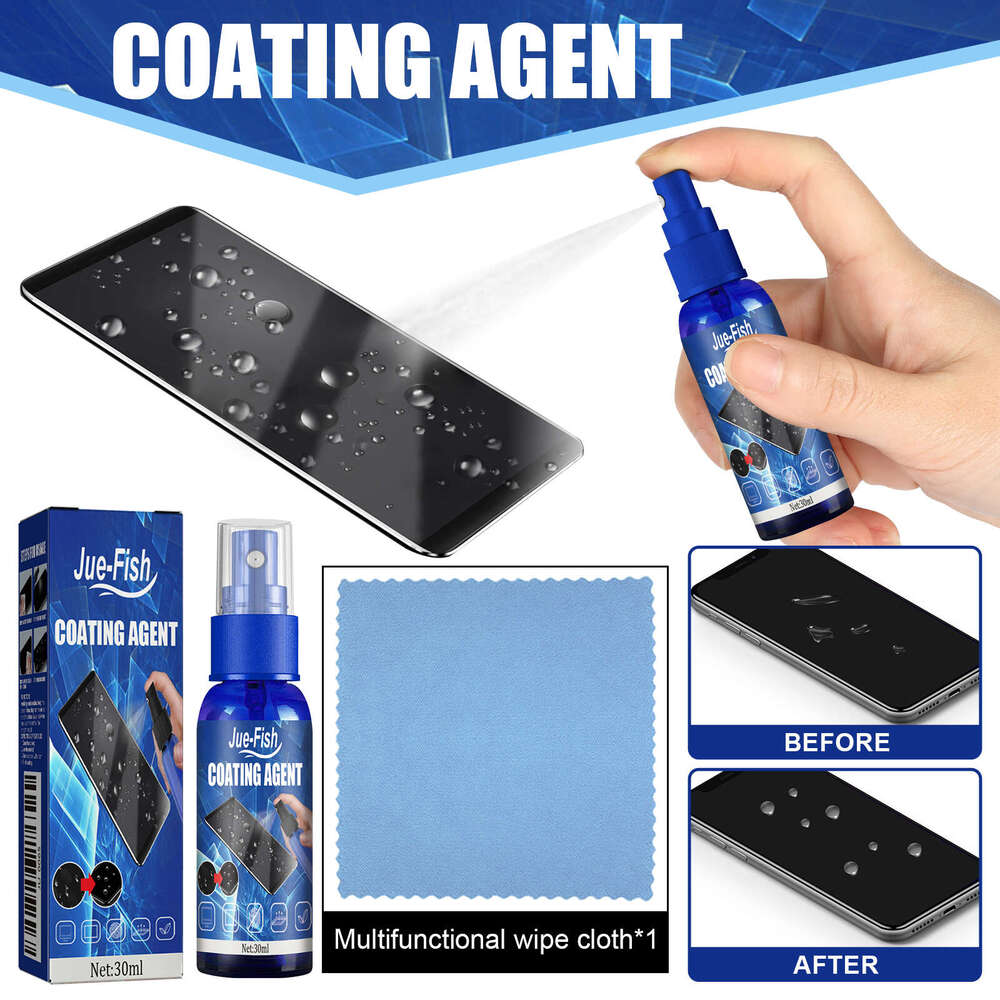 Jue-Fish Agent Phone Screen Cleaner Anti-Scratch Anti-Fingerprint Glass Hydrophobic Oleophobic Coating Liquid S260202