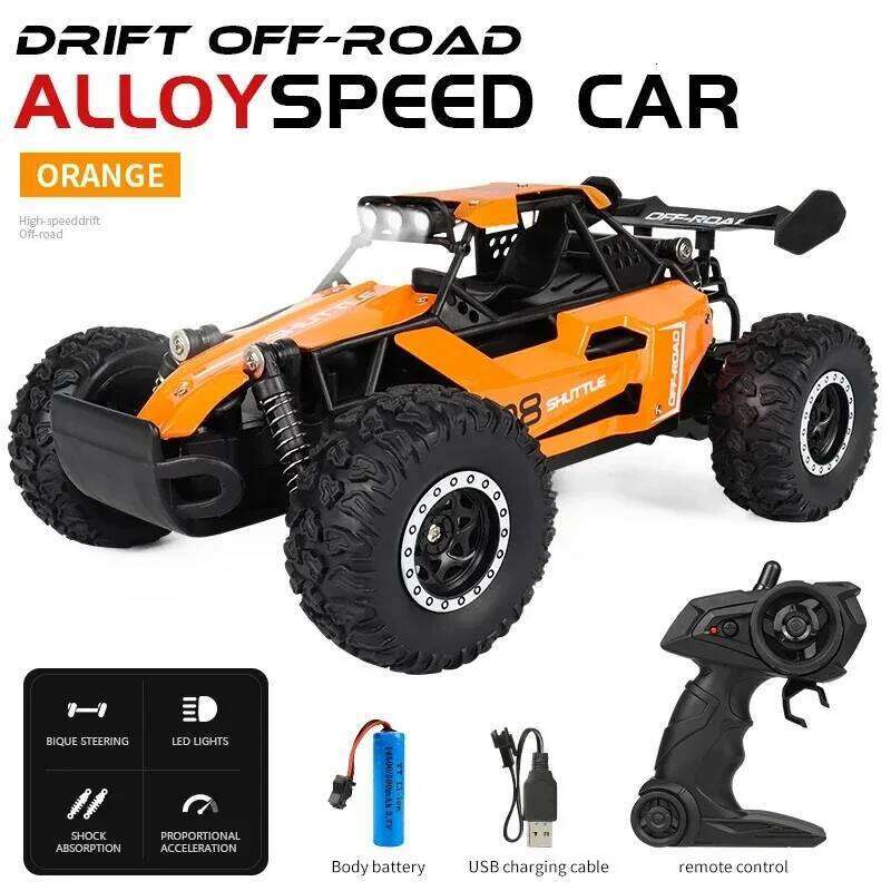 New RC 1:16 2WD with LED Light 2.4G 20KM/H High Speed Off-Road Climbing Remote Control Car Toy Gifts for Boys Girls Kids Y260131