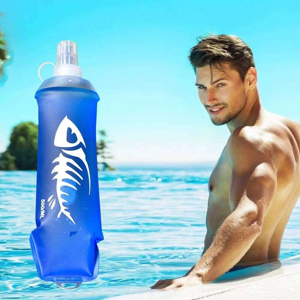 500ml Foldable Silicone Soft Flask Collapsible Water Bottles Outdoor Sport Running Traveling Hiking Camping Climbing Hydration Z260202