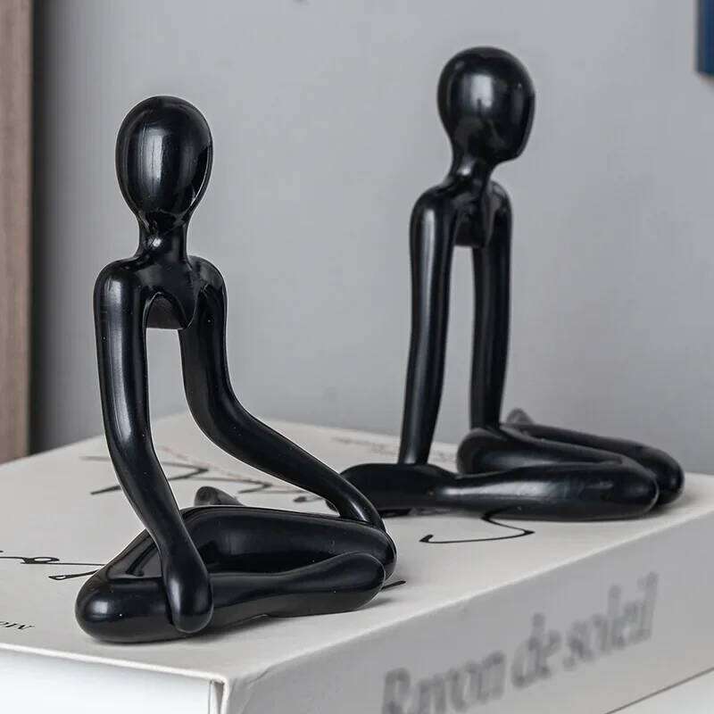 Nordic Light Luxury Style Abstract Figure Thinker Home Decoration Ornaments Sitting Posture Statue Crafts Desktop Decor Artworks Y260202