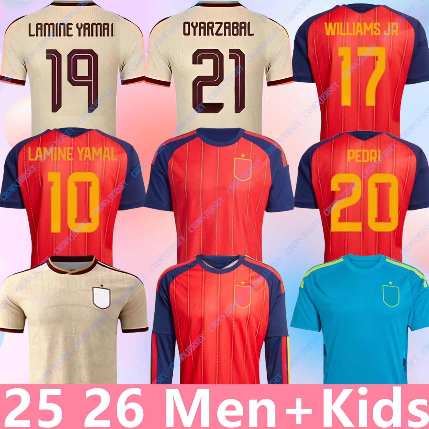2026 World Cup Spain Jersey Kids LAMINE YAMAL 26 27 Soccer Jerseys PEDRI Carvajal Football Shirt WILLIAMS JR MERINO RODRIGO CUBARSI FERMIN camiseta espana mundial