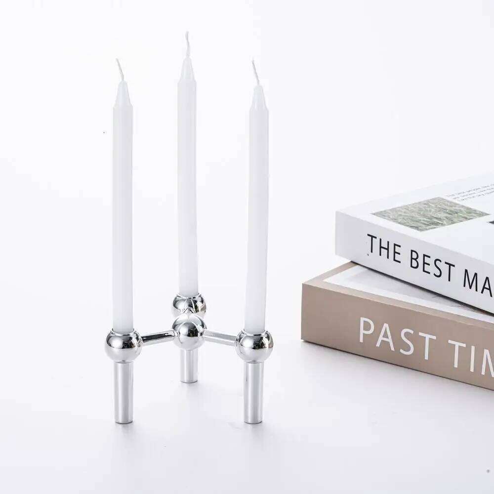 New Style Gold Candle Holder Nordic Metal Molecular Structure Candlestick Centerpiece Living Room Decoration Gift Home Decore Y260131