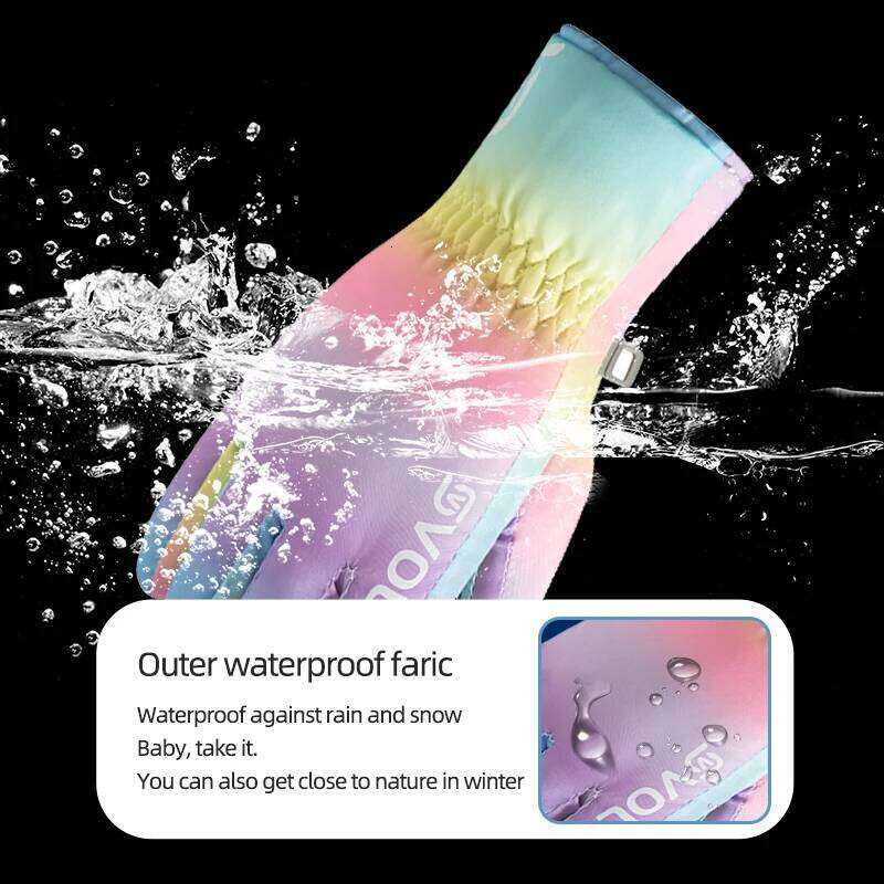 Ski winter plus velvet warm zipper windproof coldproof cute five-finger cycling gloves XJ260202