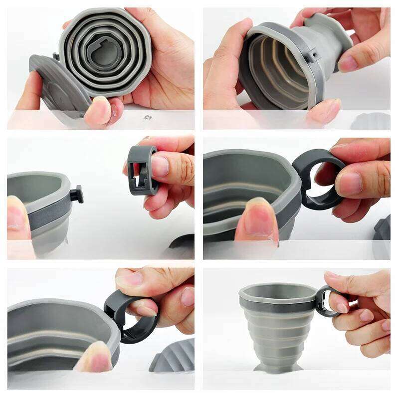Foldable Silicone Portable Octagonal Folding Soft Telescopic Heat-resistant Durable Space Saving Collapsible Cup Z260202
