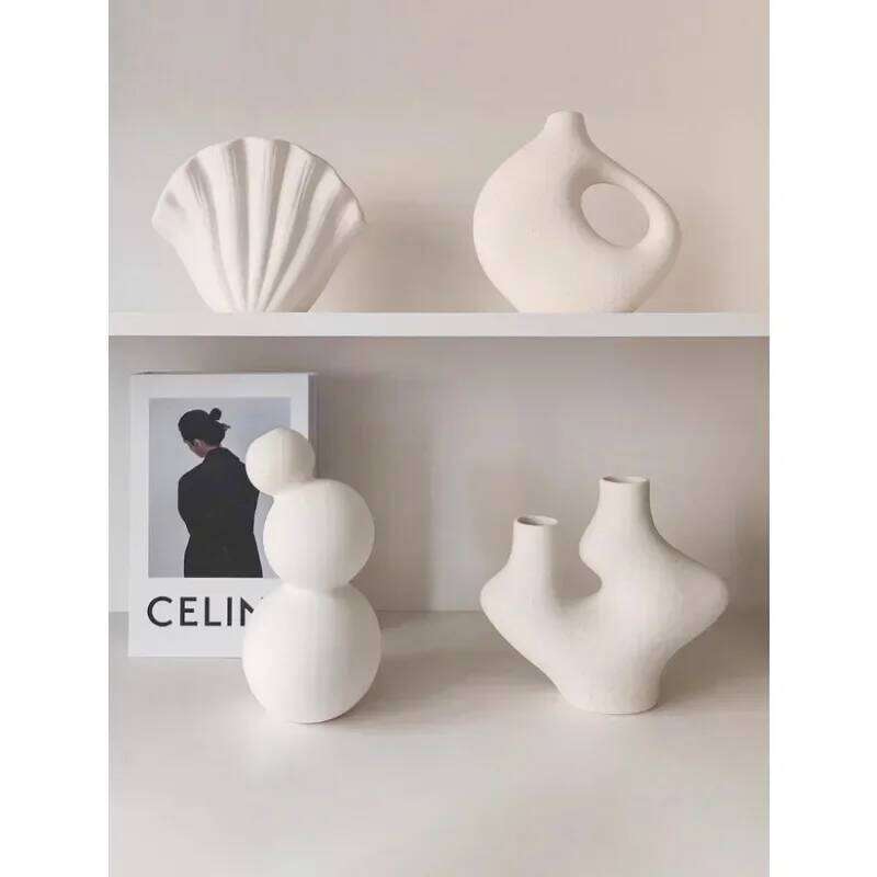 LIVETAI Ceramic Aesthetic Vase, Bouquet Large Decorative Vase Ornament for Home Bathroom Table Centerpieces Bookshelf Decor Y260202
