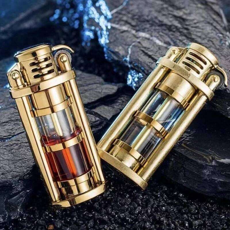 Men's Gift new ZORRO Old-fashioned Grinding Wheel Transparent Oil Tank Windproof Kerosene Lighter Cigarette Accessories W260202