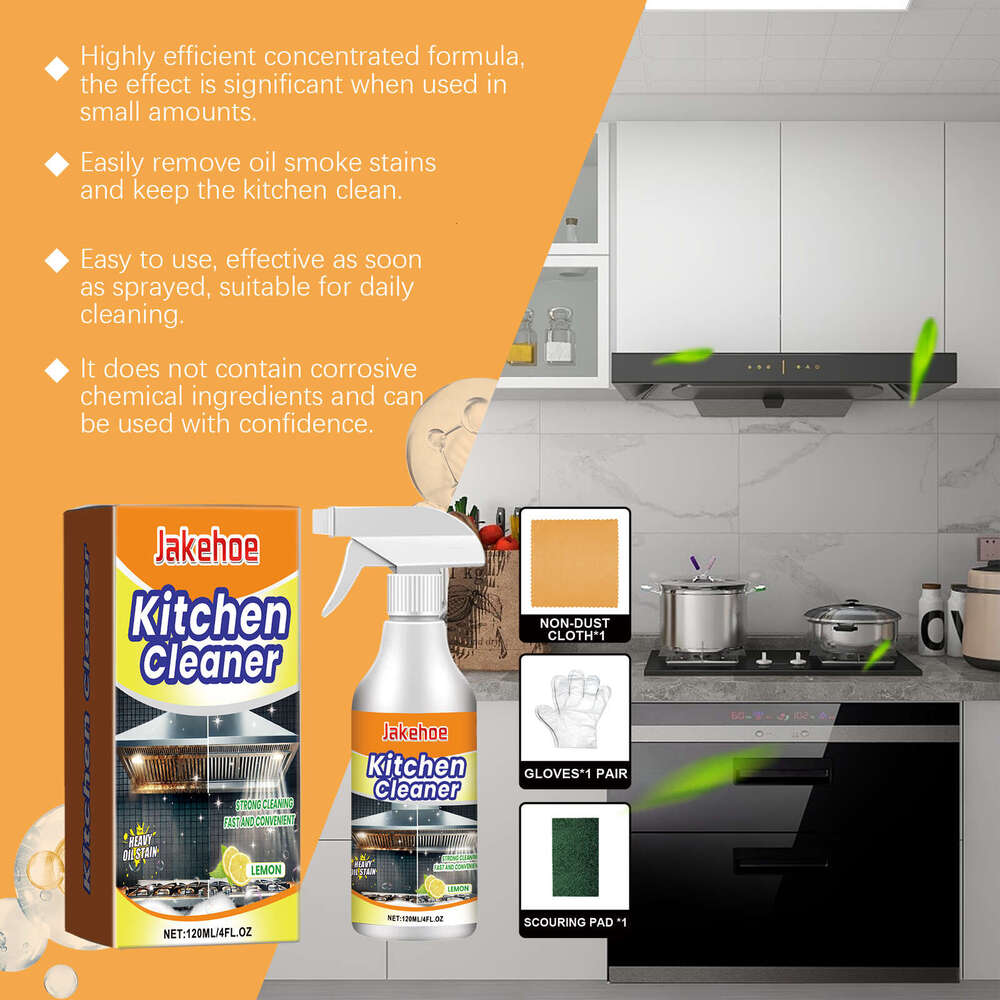 jakehoe Grease Cleaner Kitchen Range Hood Stove Sink Stain Dirt Oil Remover S260202