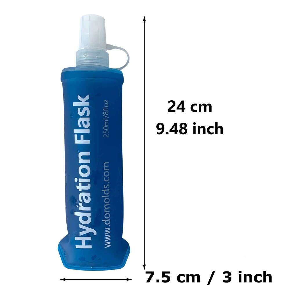 AXEN Ocean Blue 250ML TPU Foldable Running Flask Soft Collapsible Water Bottle for Hydration Pack Cycling M Z260202