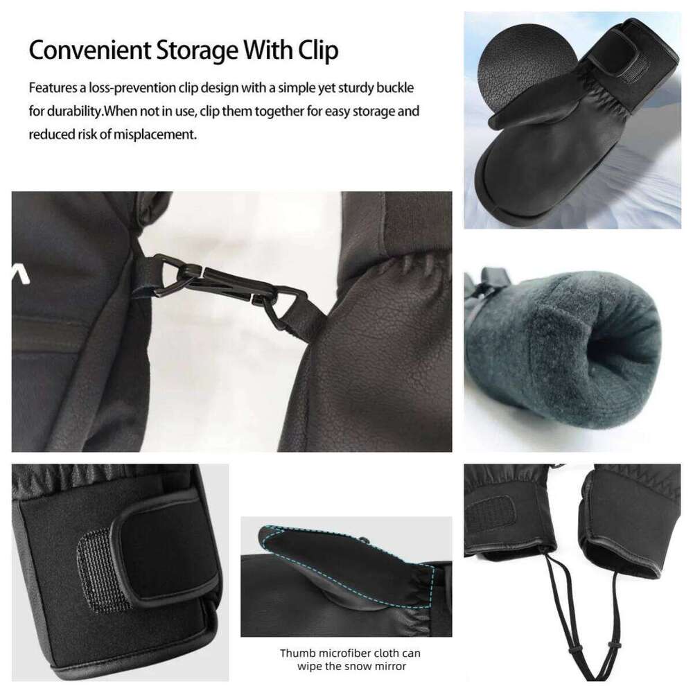 Warm Waterproof Ski Durable Nylon Fleece-Lined Unisex Cycling Winter Outdoor Gloves XJ260202